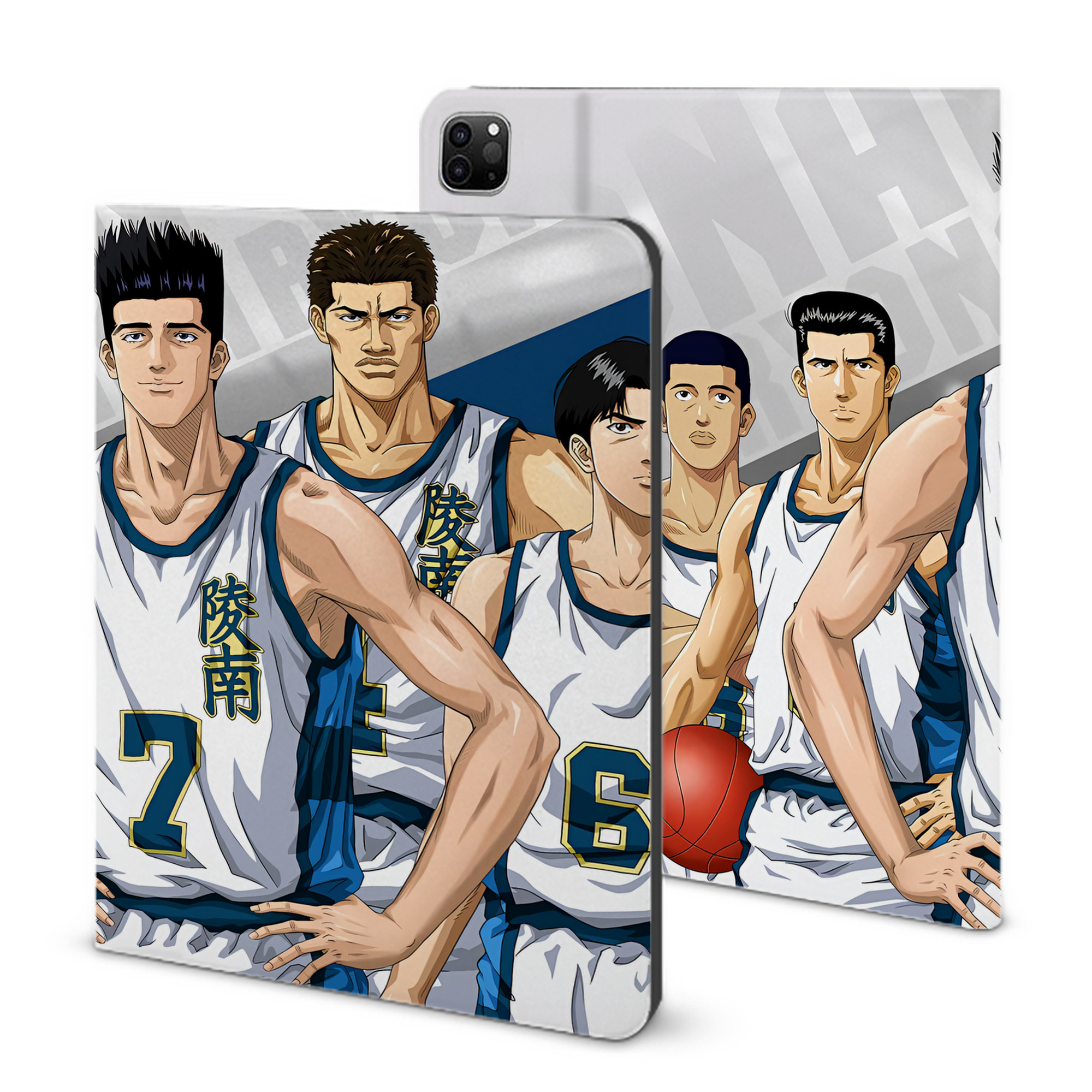 （画像用） SLAM DUNK／スラムダンク IPad ケース ブック型 PUレザー TPU 耐衝撃 軽量 薄型 ペン収納なし 全面保護 IPad 各モデル対応